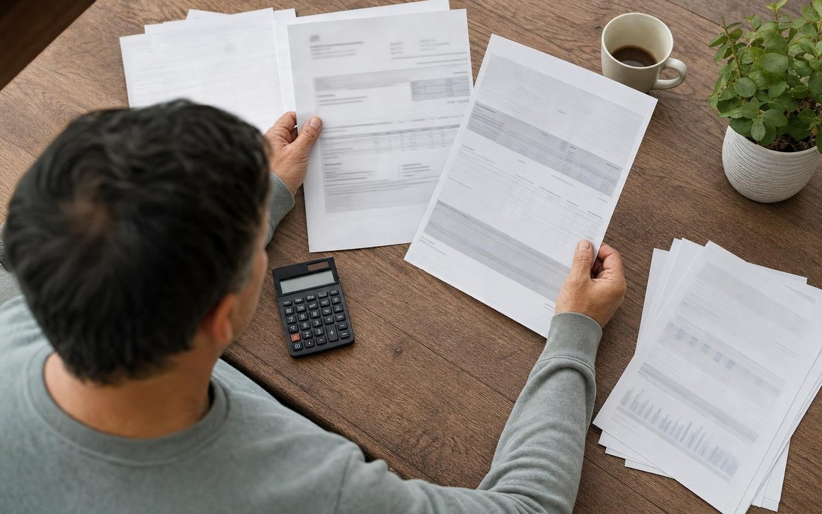 Electric bill and supplier agreement arranged for review